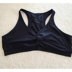 Maurices Ruched Wireless Bralette Plus Size 3X Black Back Cut Design Detail NWOT